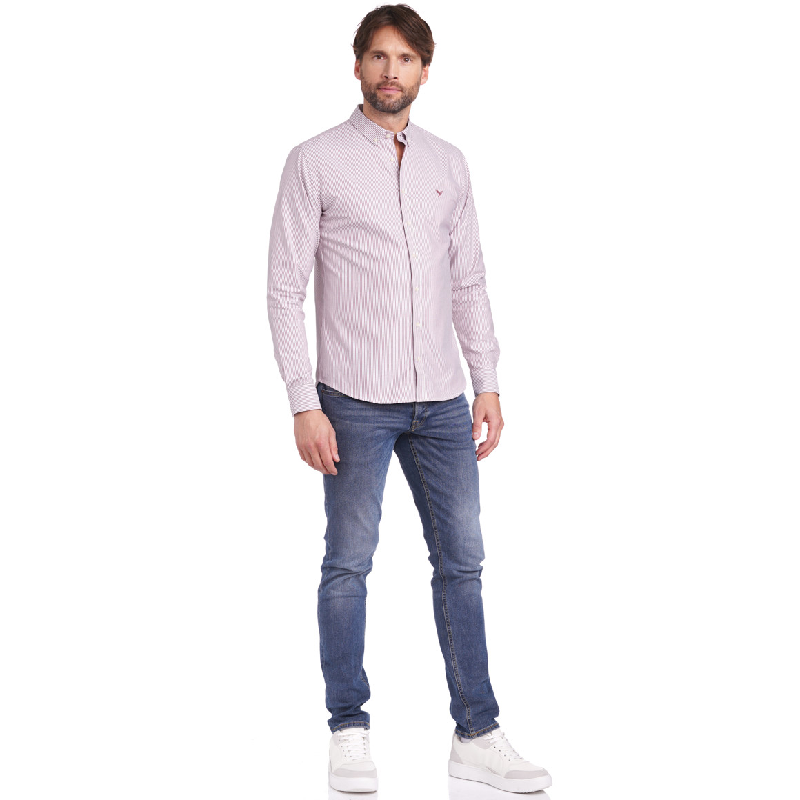 Herenoverhemd met button-down kraag