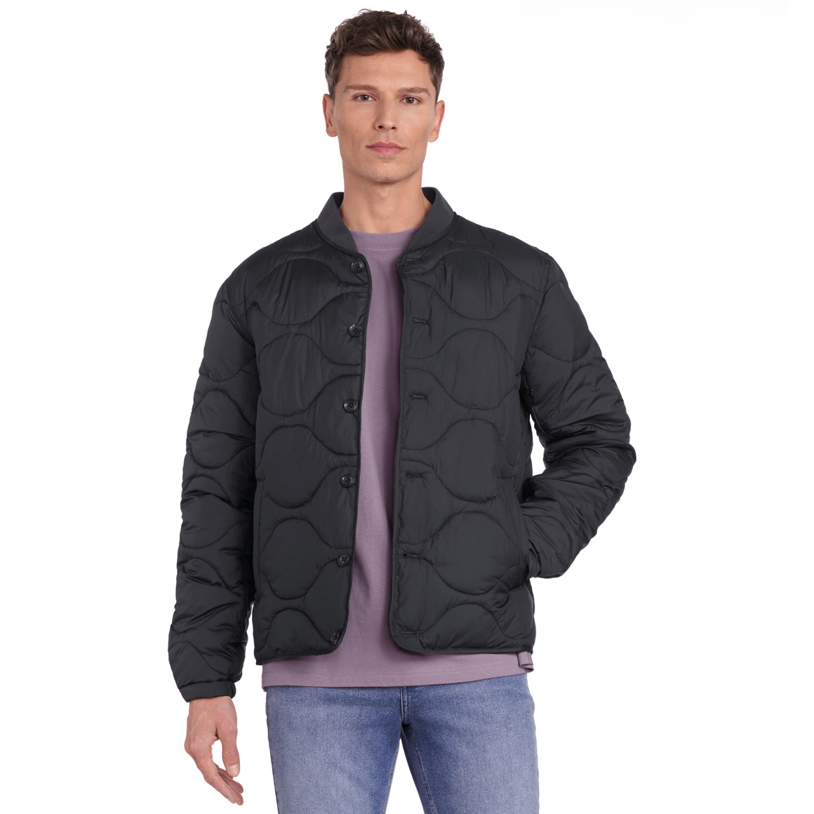Herren Steppjacke mit Knopfleiste