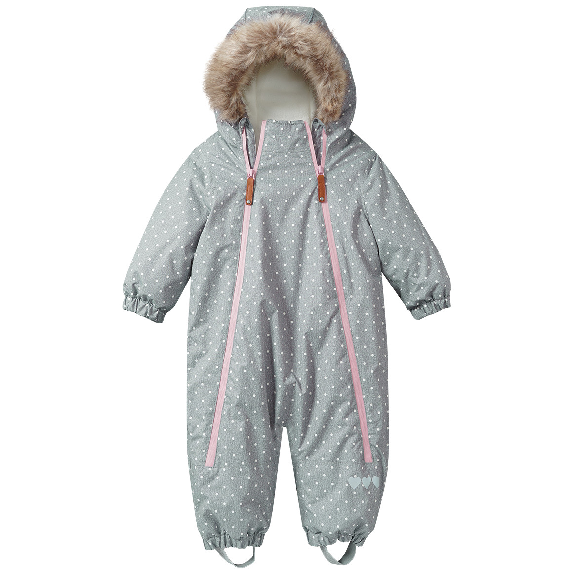 Baby Schneeoverall mit Fellkapuze
