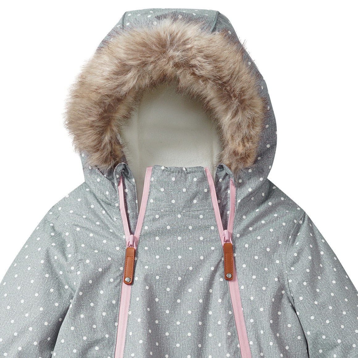 Baby Schneeoverall mit Fellkapuze