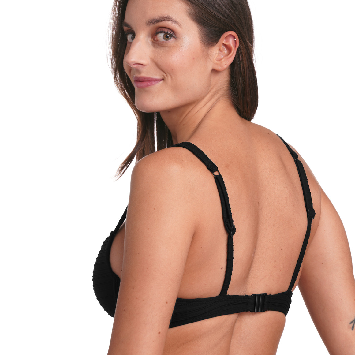 Damen Bikinioberteil mit Streifenstruktur