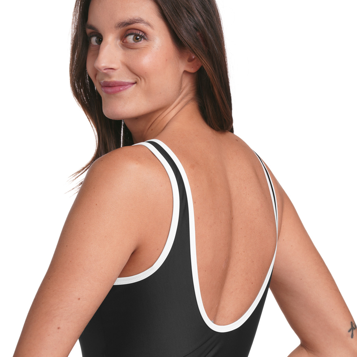 Damen Shape-Badeanzug mit Kontrastpaspel