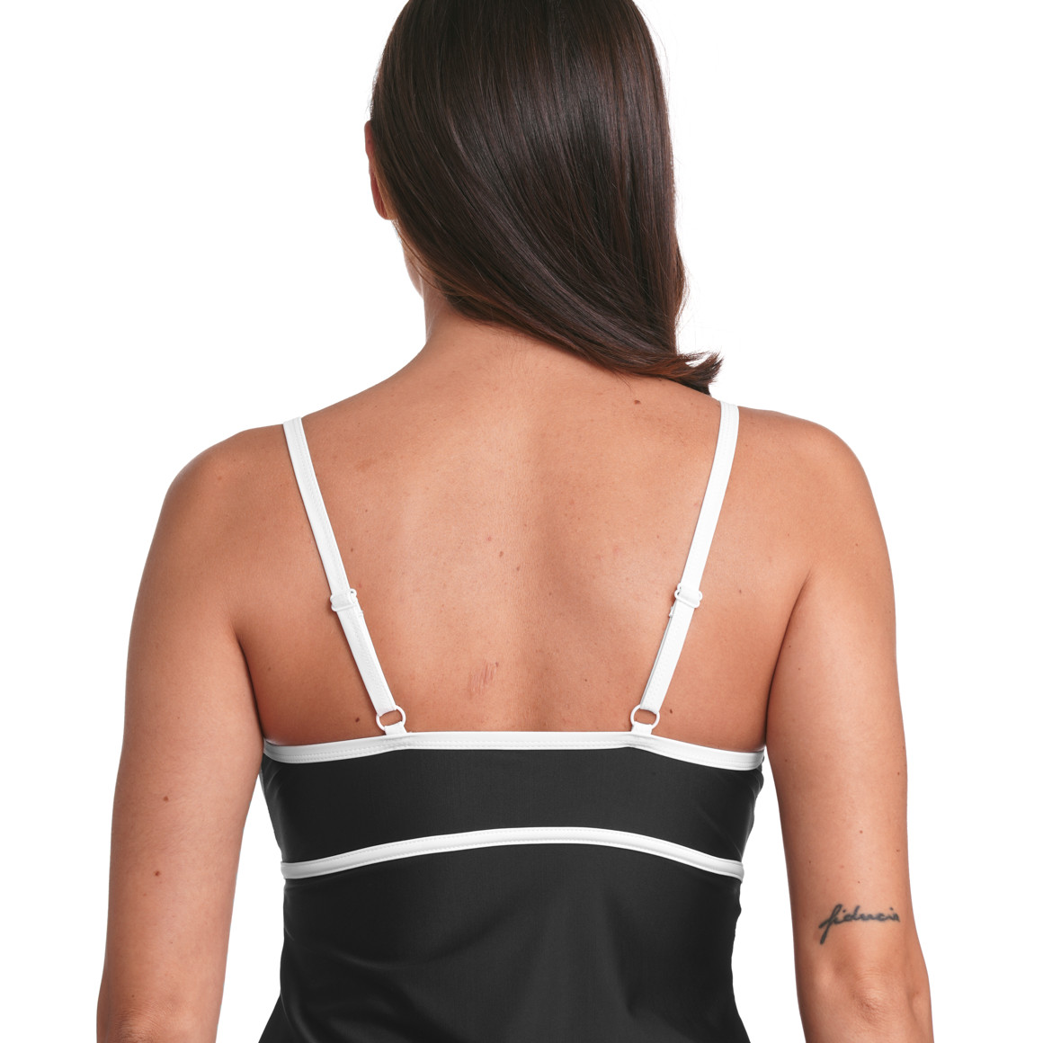 Damen Tankinioberteil mit Kontrastpaspel