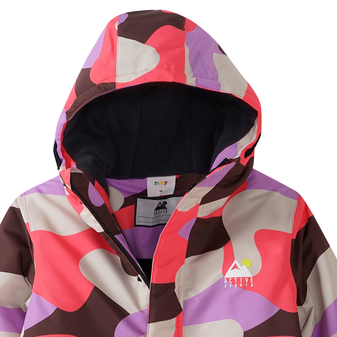 Meisjes sneeuwjas met all-over patroon