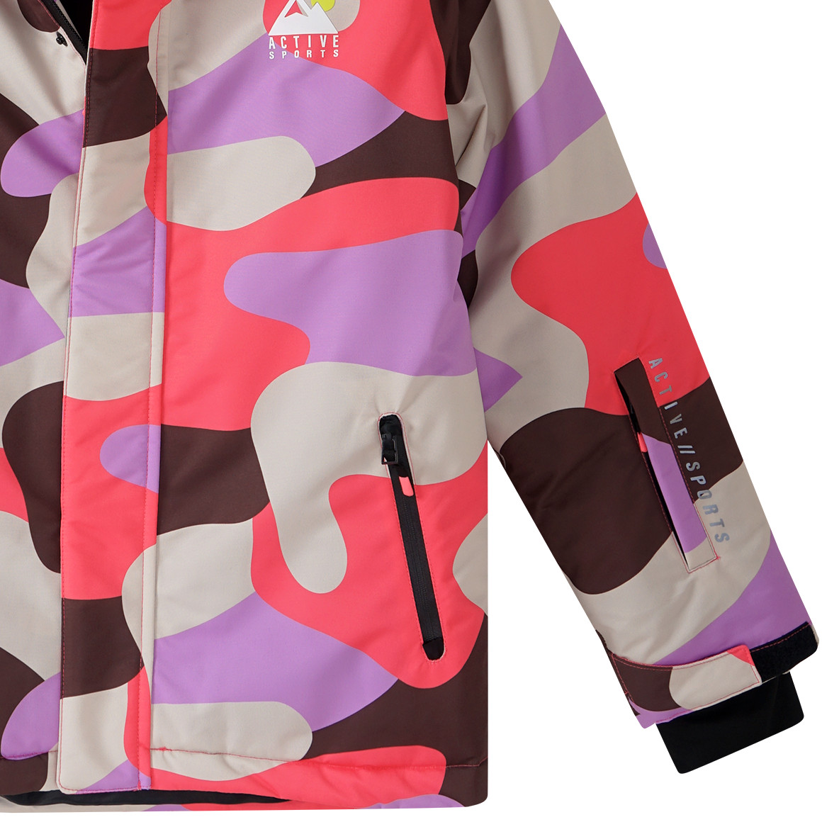 Meisjes sneeuwjas met all-over patroon