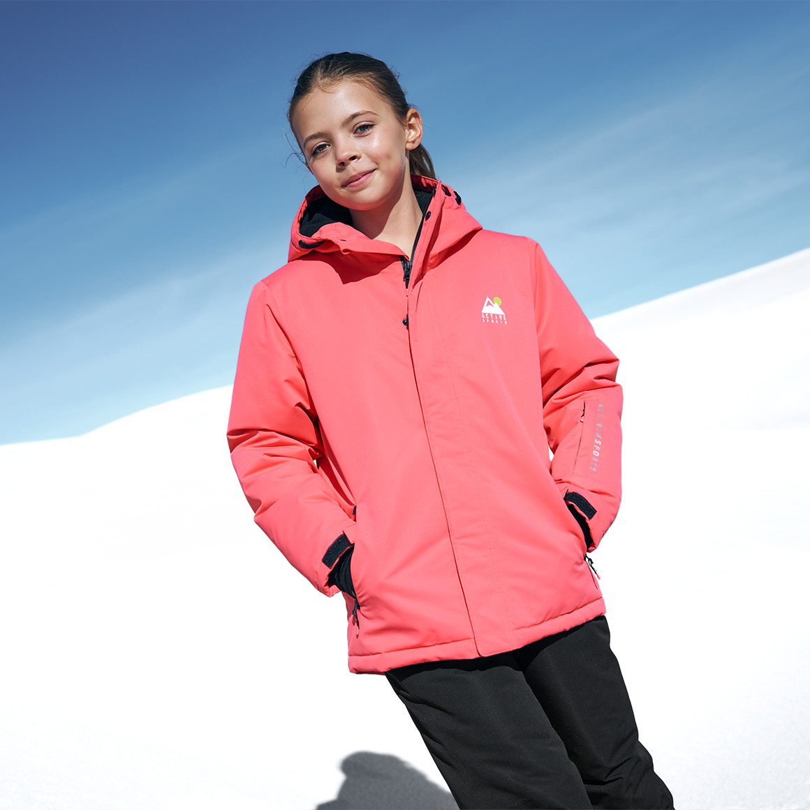 Effen gekleurd Meisjes sneeuwjack