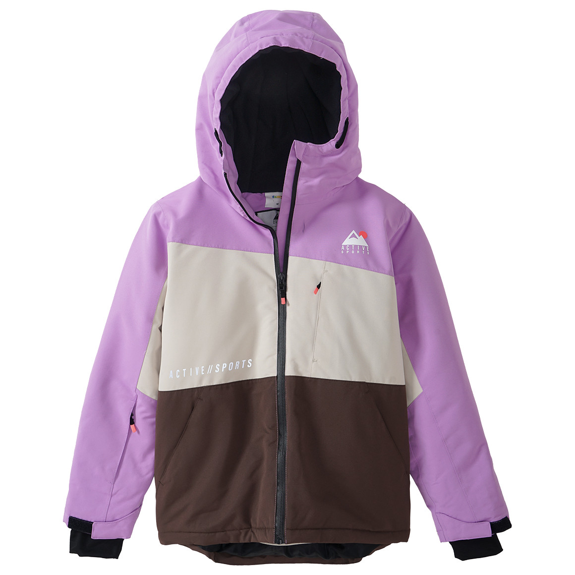 Sneeuwjack voor meisjes met kleurverdelingen