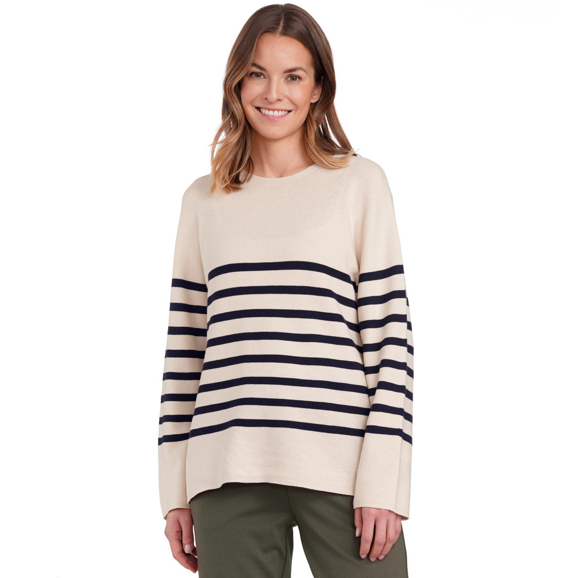 Damen Feinstrickpullover mit Streifenmuster