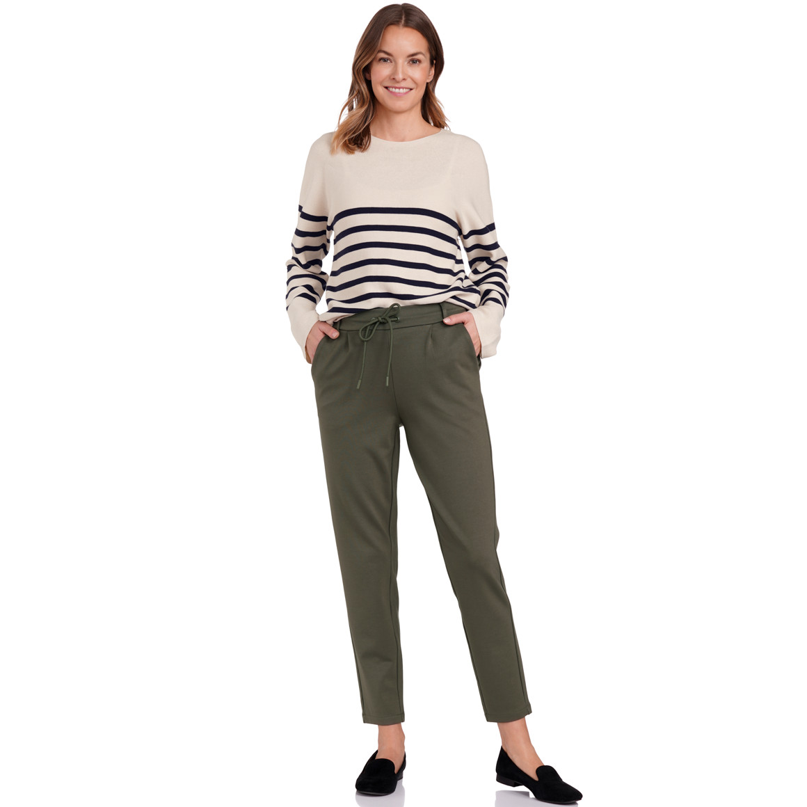 Damen Feinstrickpullover mit Streifenmuster