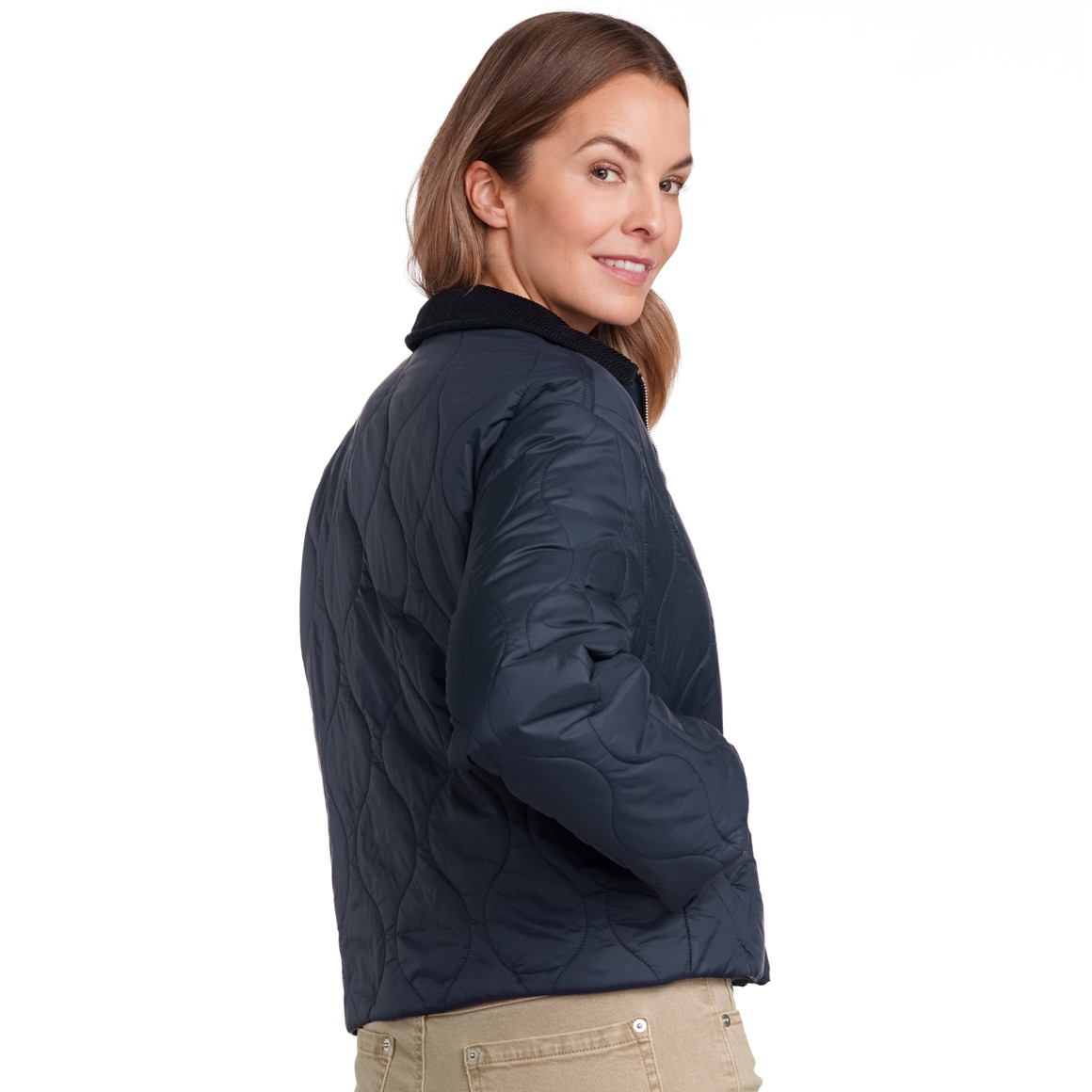 Damen Steppjacke mit Cordkragen