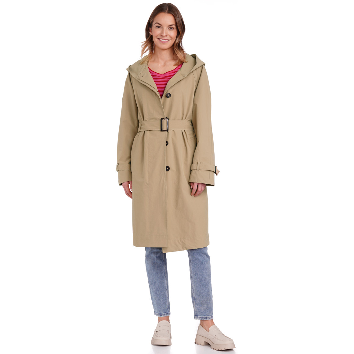 Damen Trenchcoat mit Bindegürtel