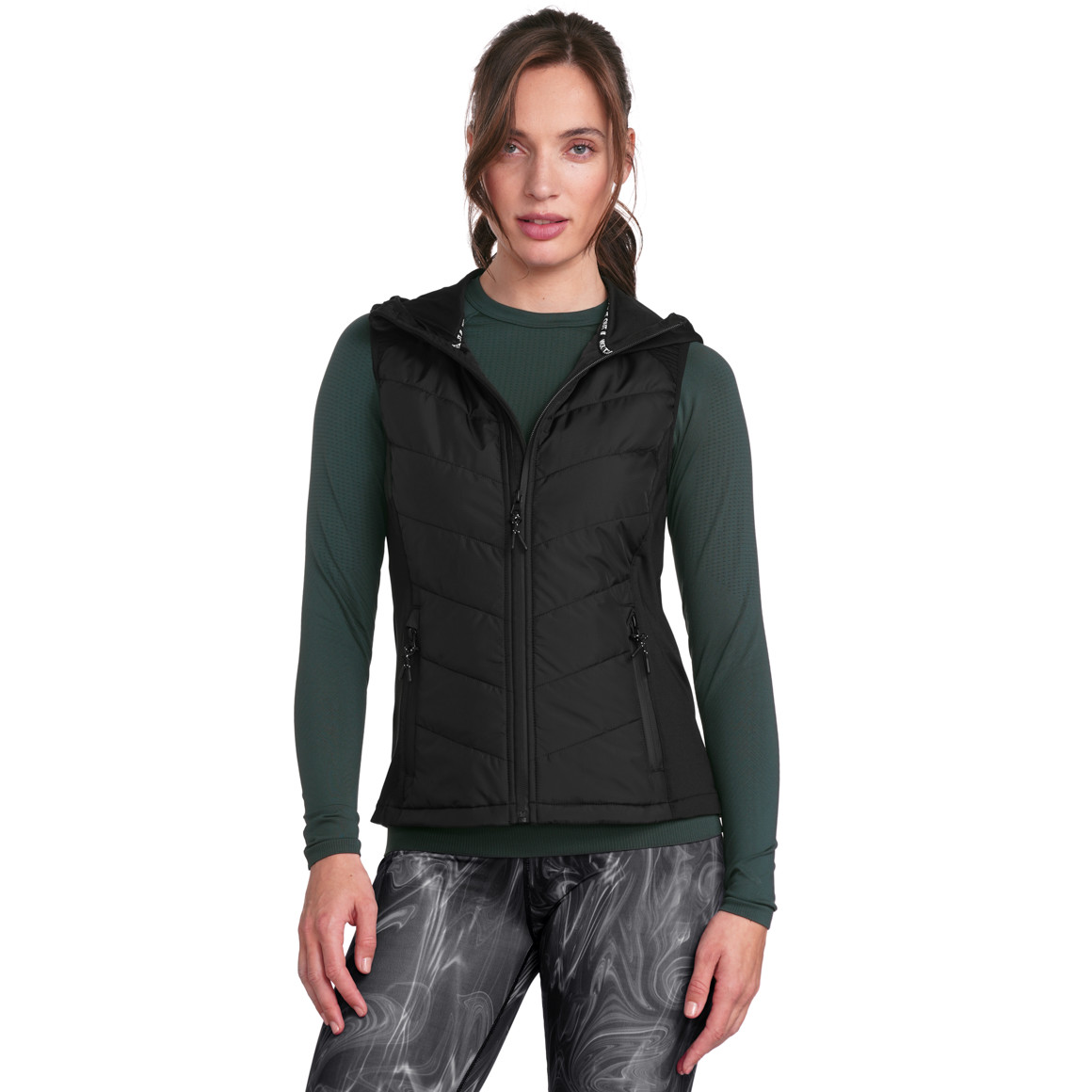 Sportgilet voor dames met capuchon