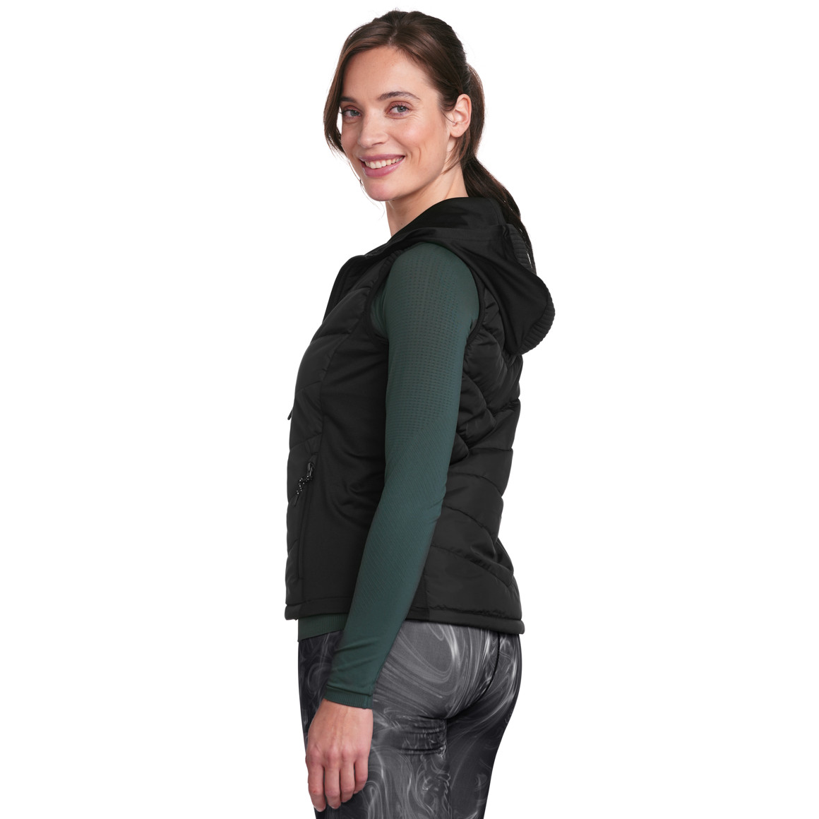 Sportgilet voor dames met capuchon