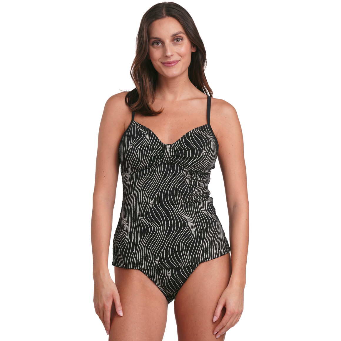 Damen Shape-Tankinioberteil mit Wellenmuster
