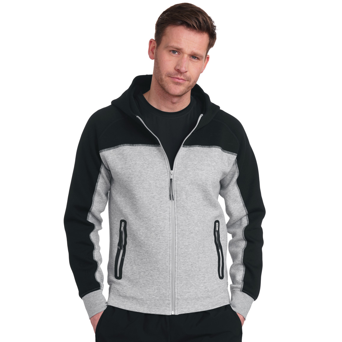 Herren Sport-Sweatjacke mit Kapuze