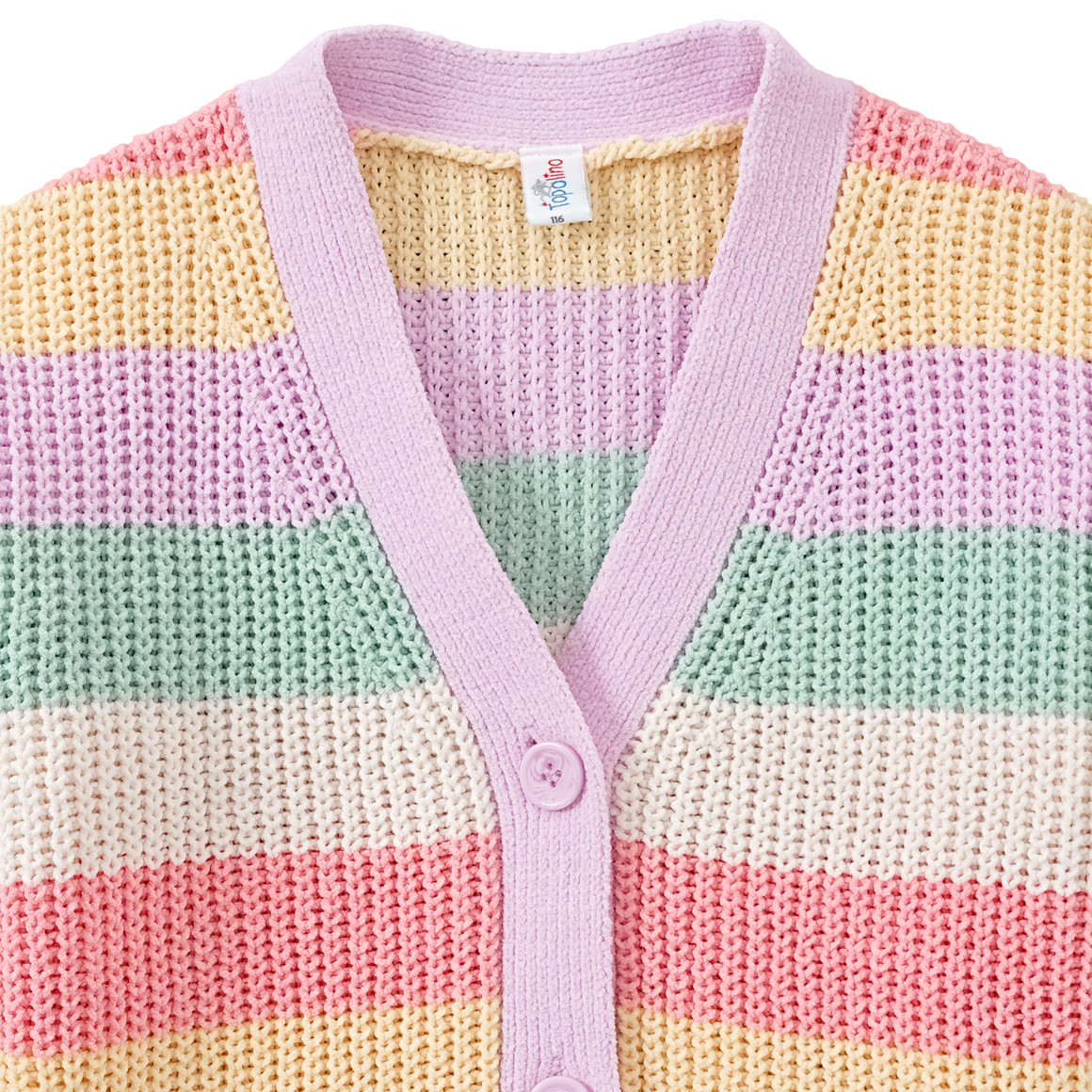 Meisjesvest met blokstrepen