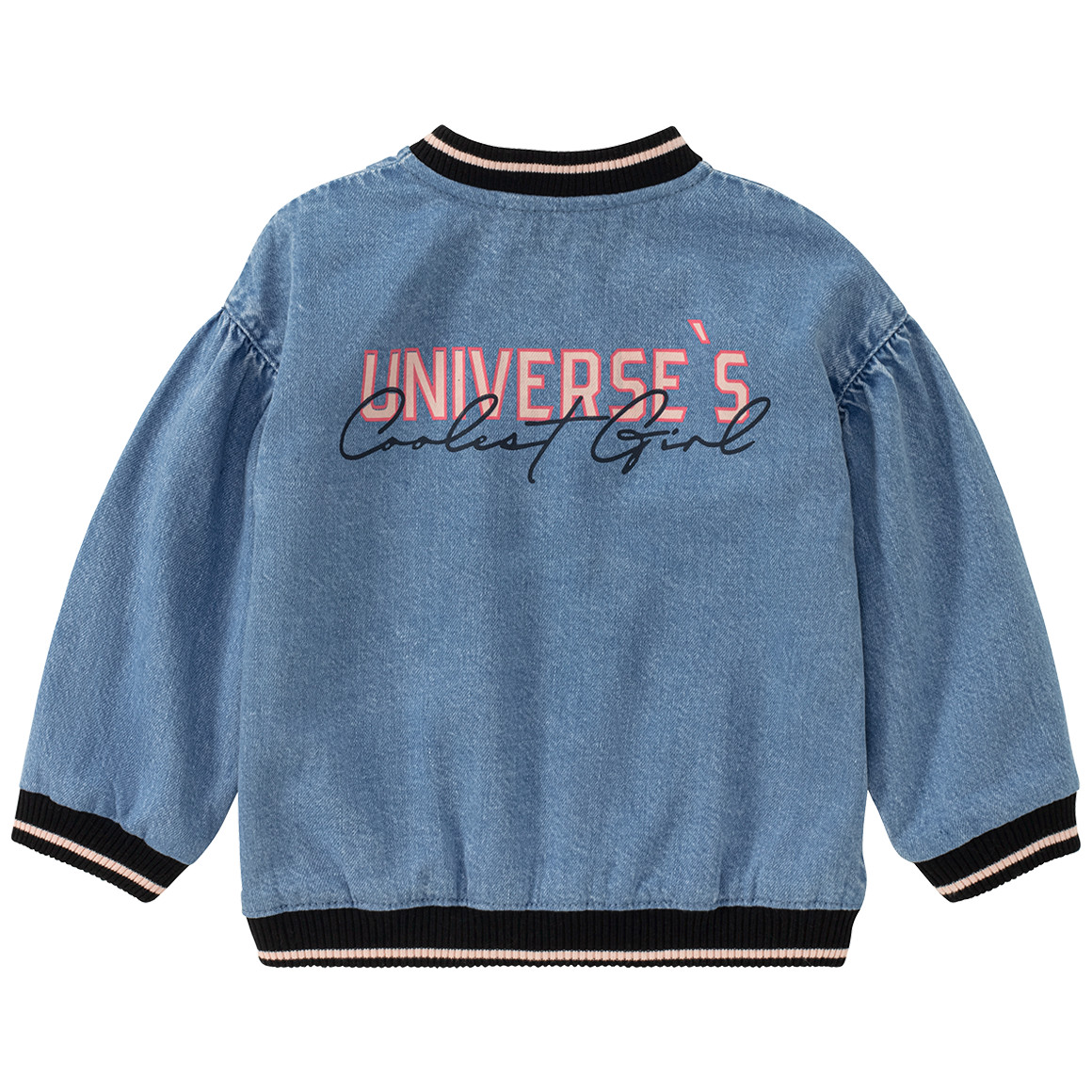 Baby-jeansjasje in college-stijl