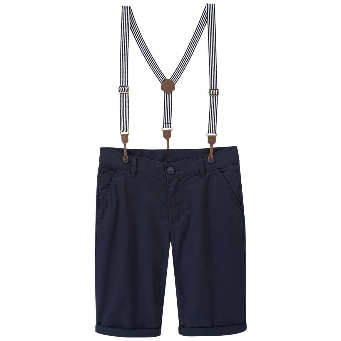 Chino-short voor jongens met bretels