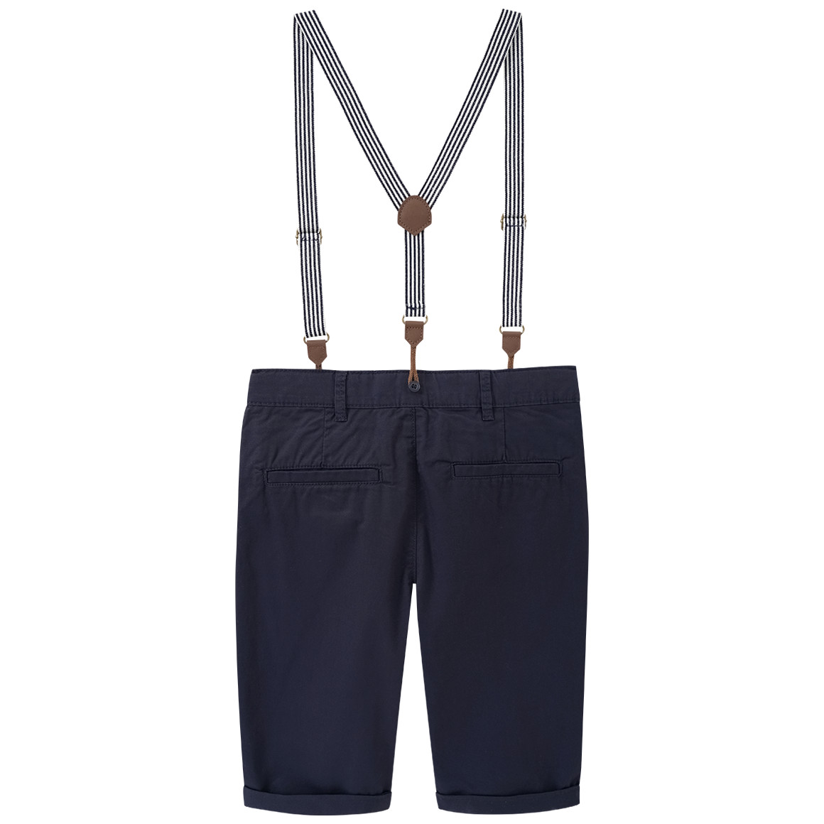 Chino-short voor jongens met bretels
