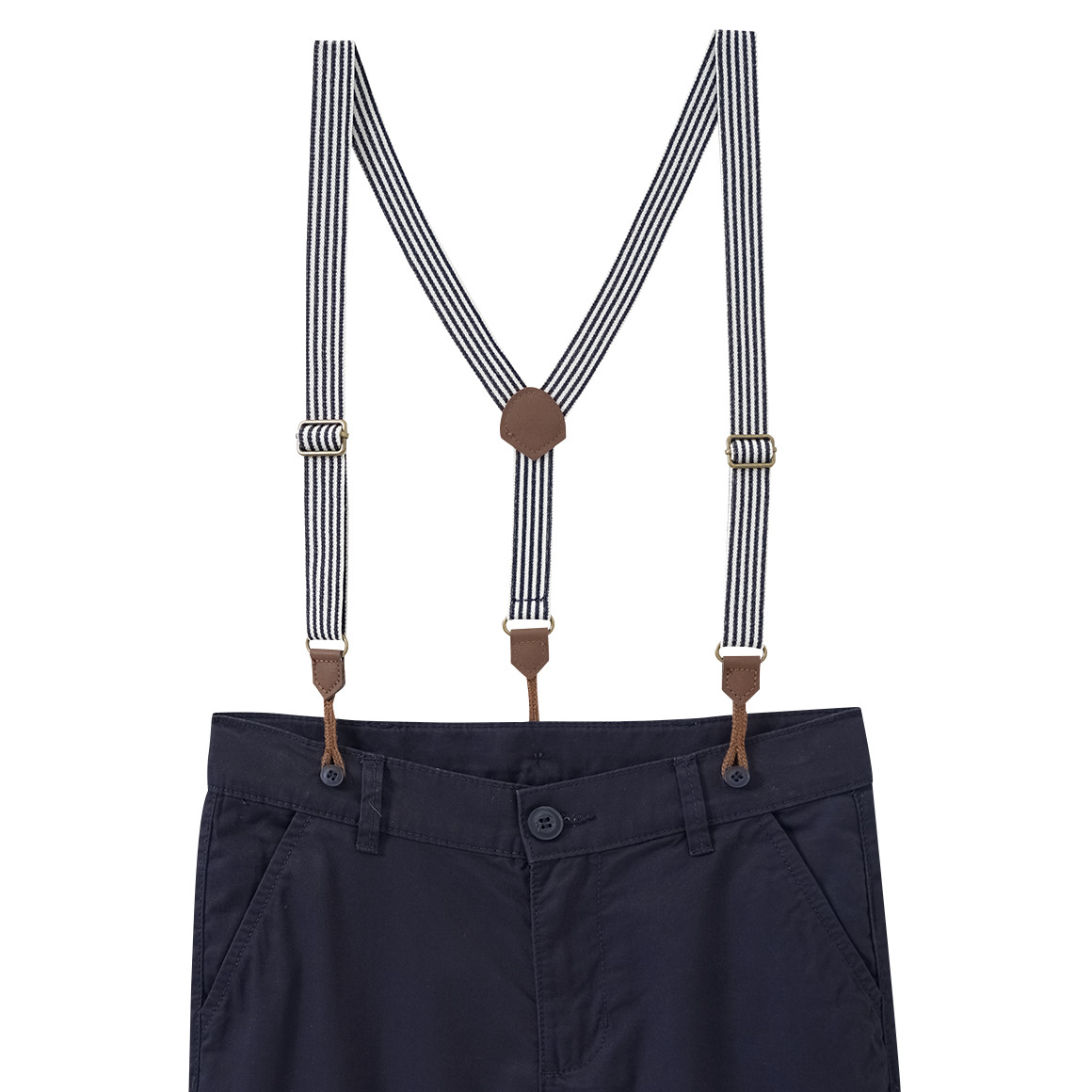 Chino-short voor jongens met bretels