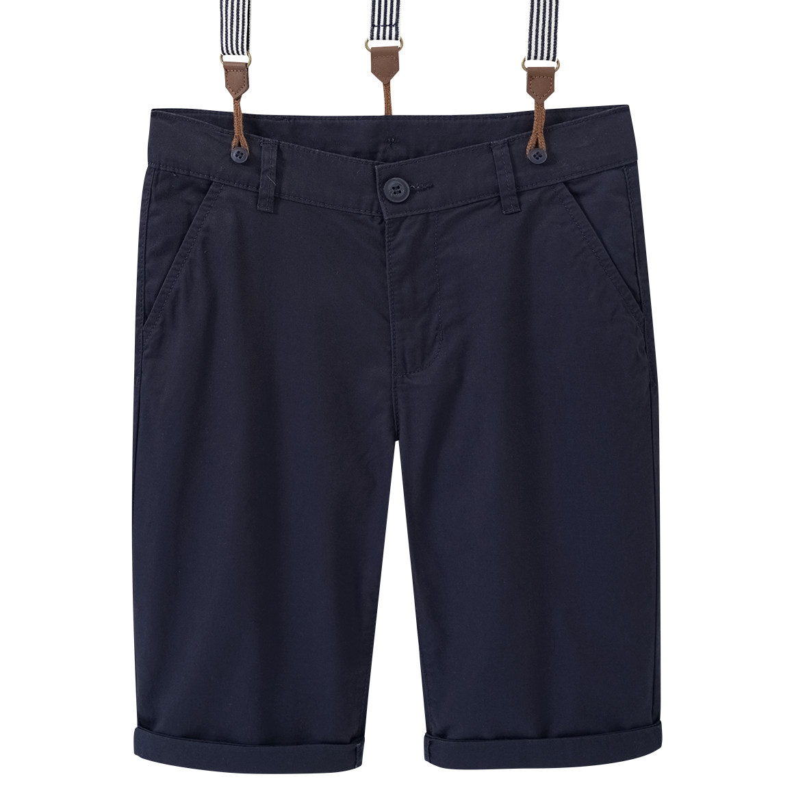 Chino-short voor jongens met bretels