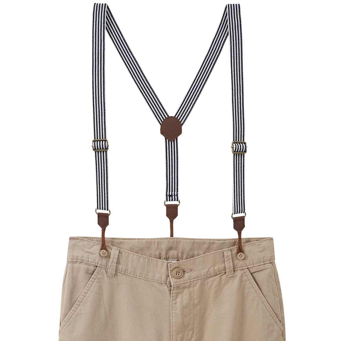 Chino-short voor jongens met bretels