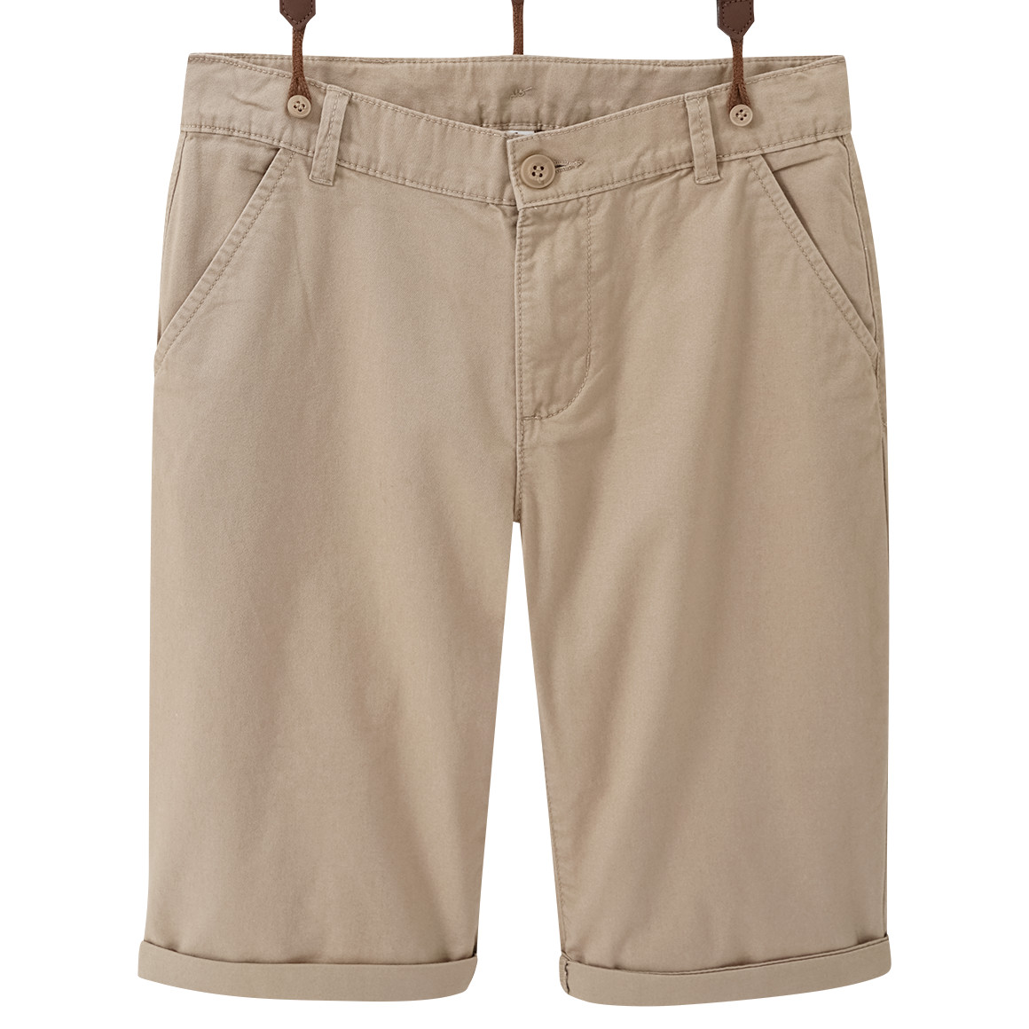 Chino-short voor jongens met bretels