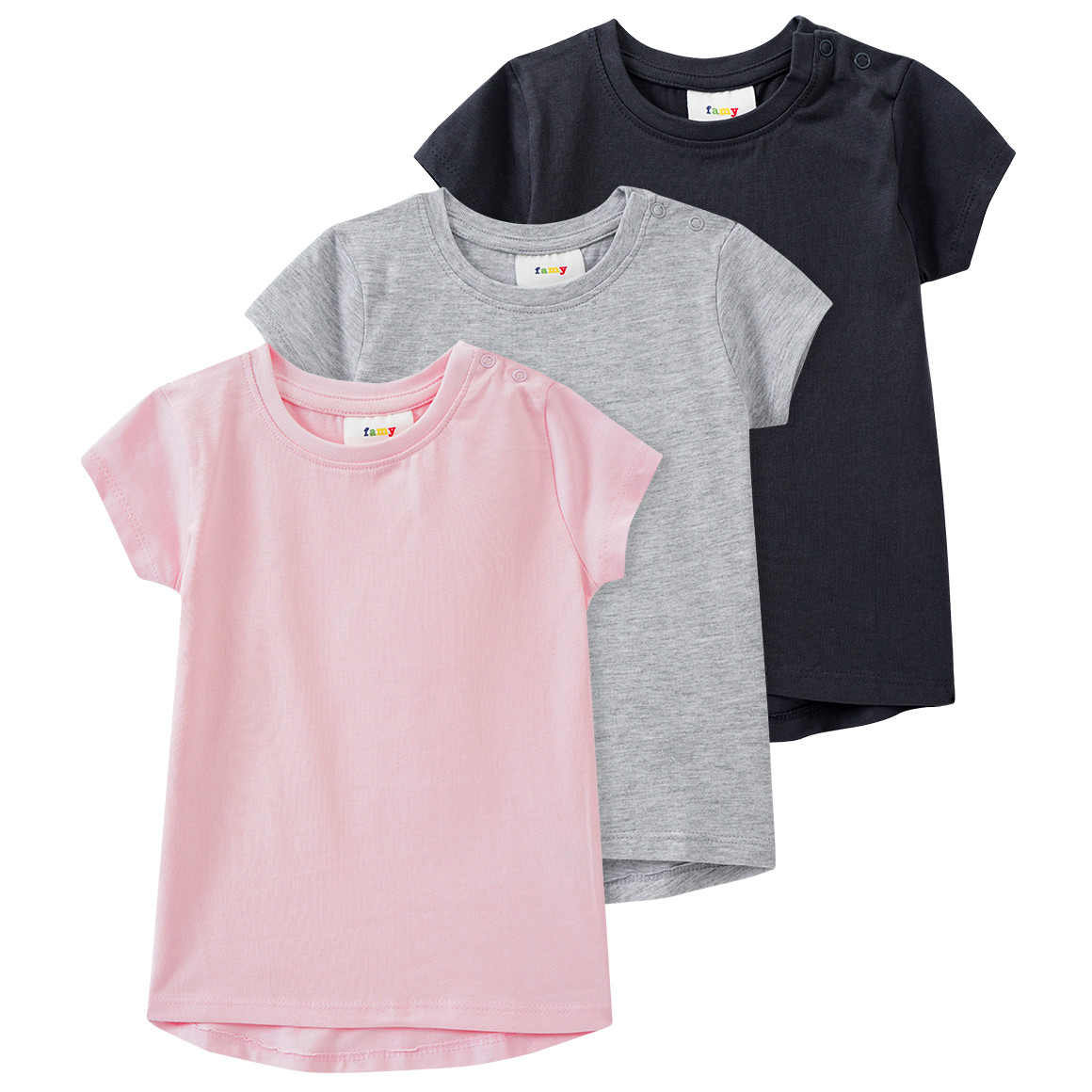 3 Baby T-Shirts im Basic-Look