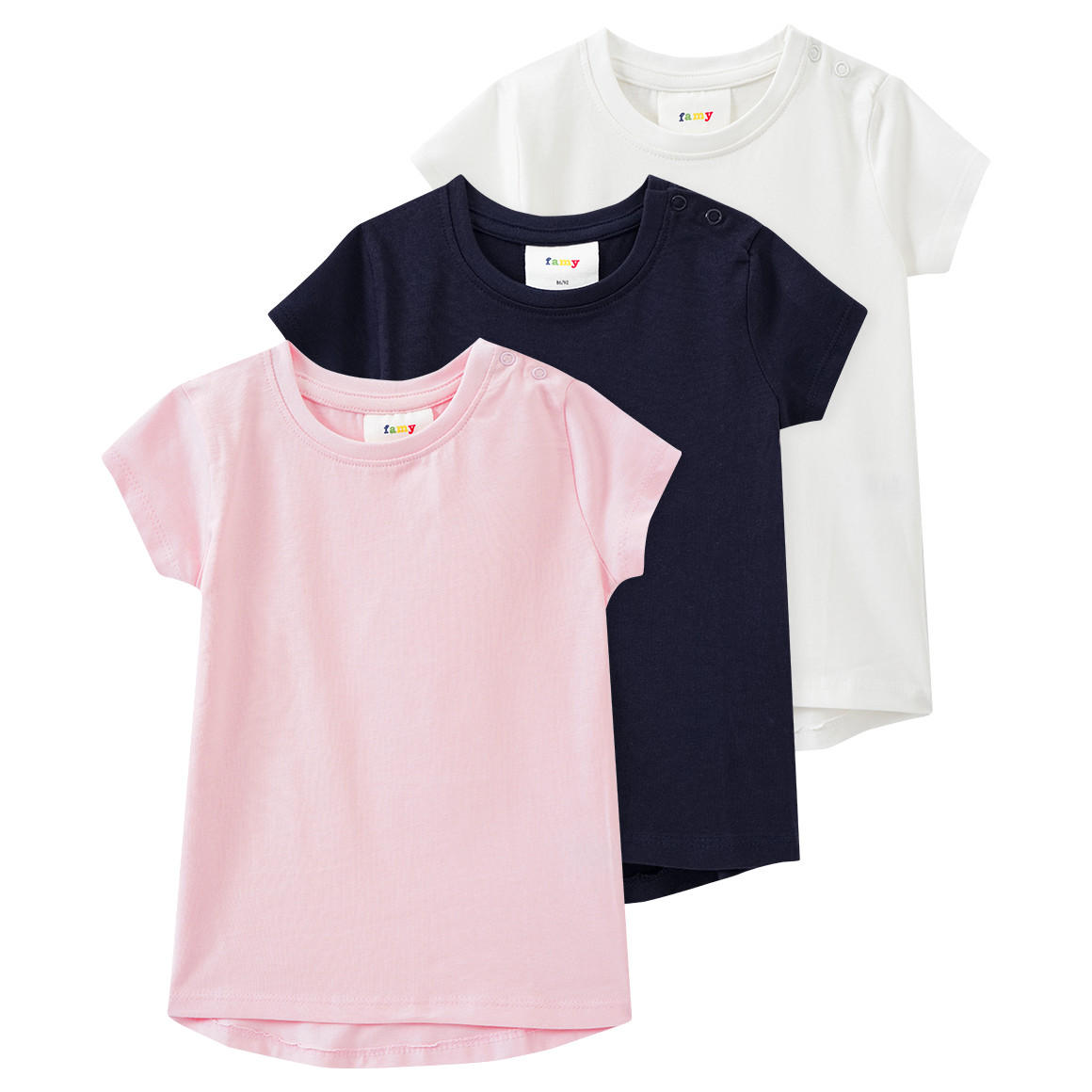 3 Baby T-Shirts im Basic-Look