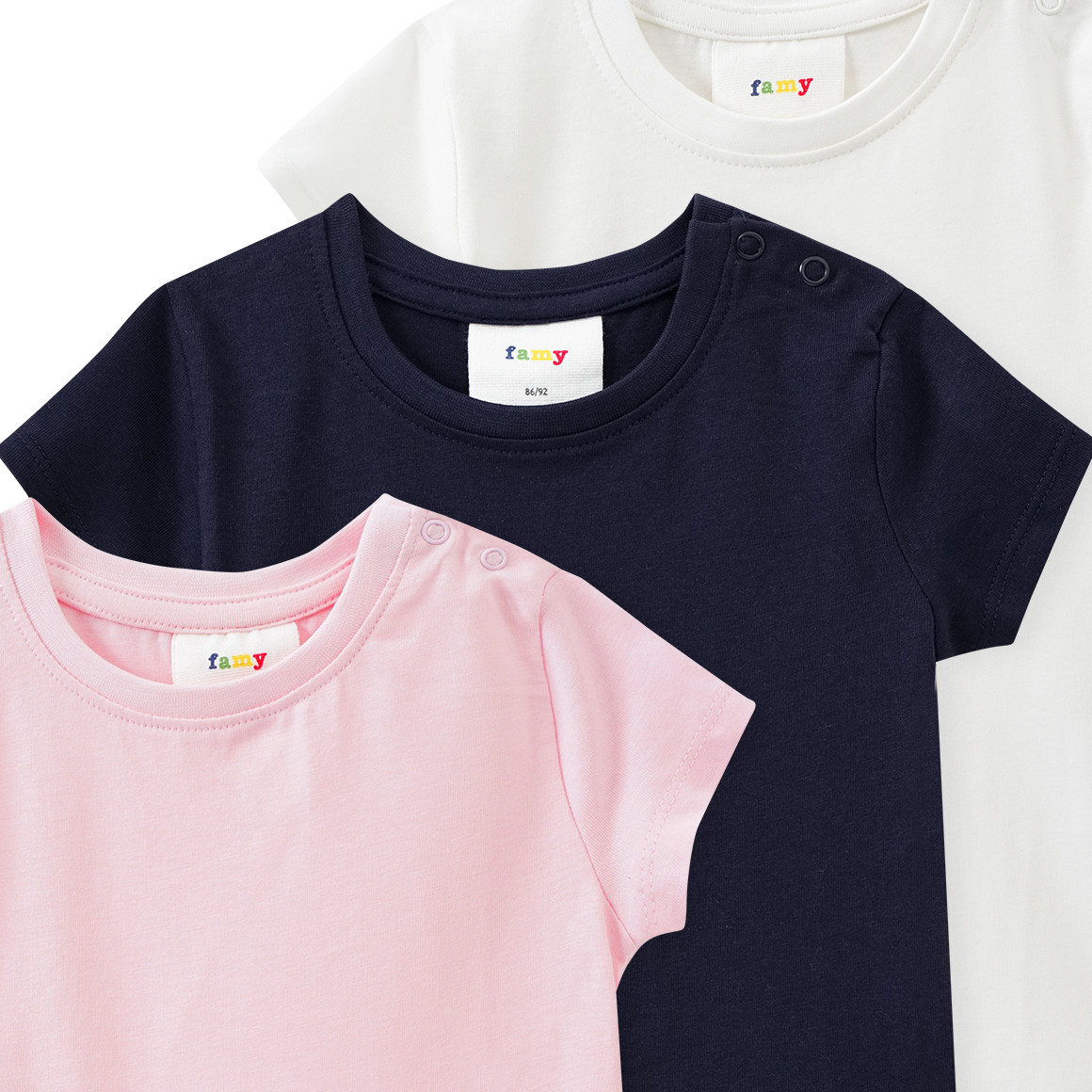 3 Baby T-Shirts im Basic-Look