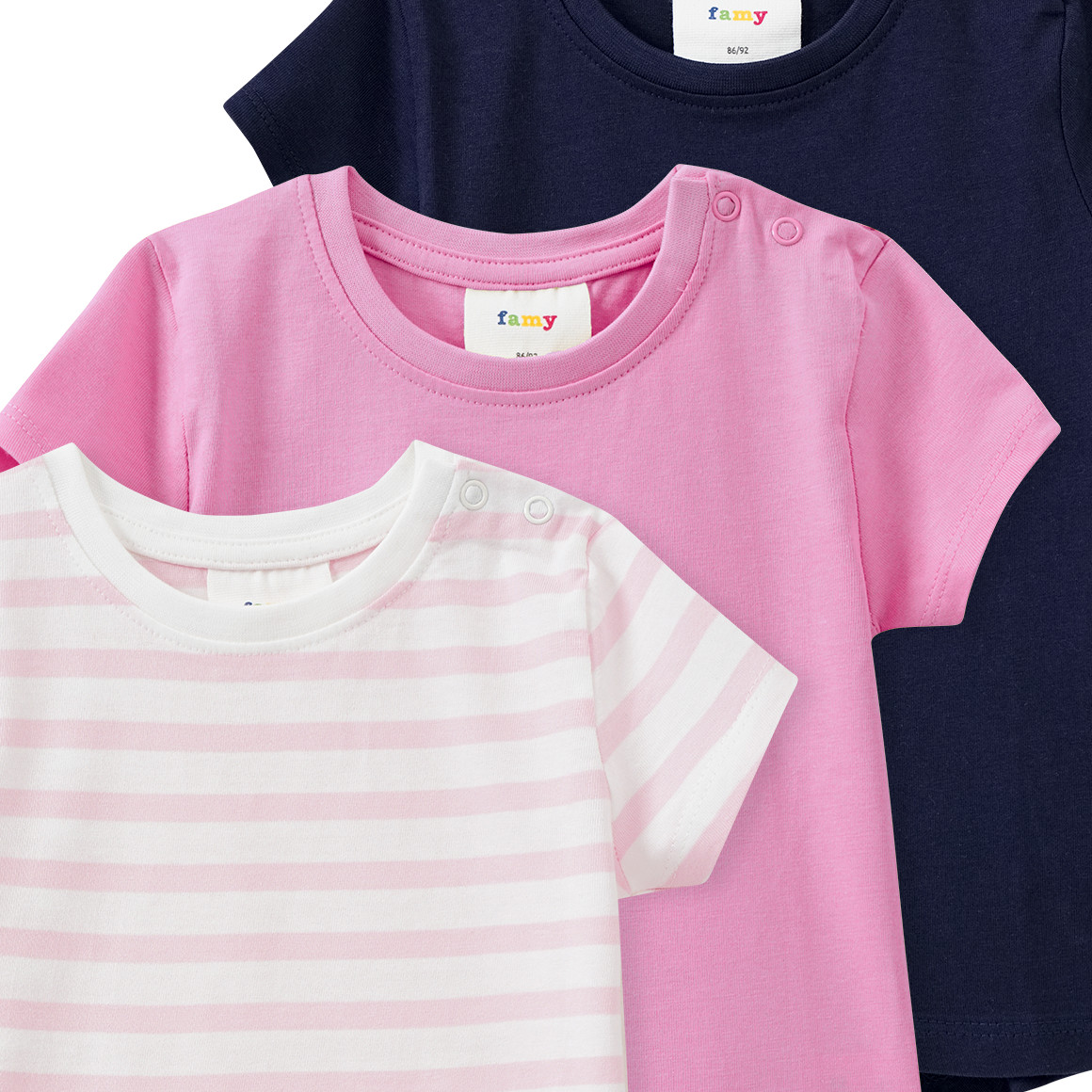 3 Baby T-Shirts im Basic-Look
