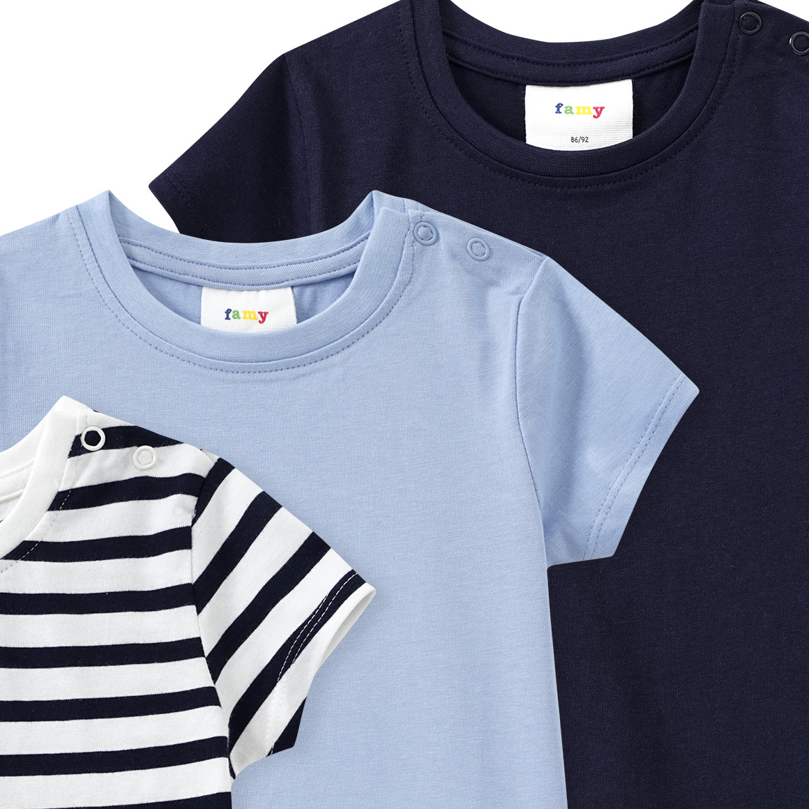 3 Baby T-Shirts im Basic-Look