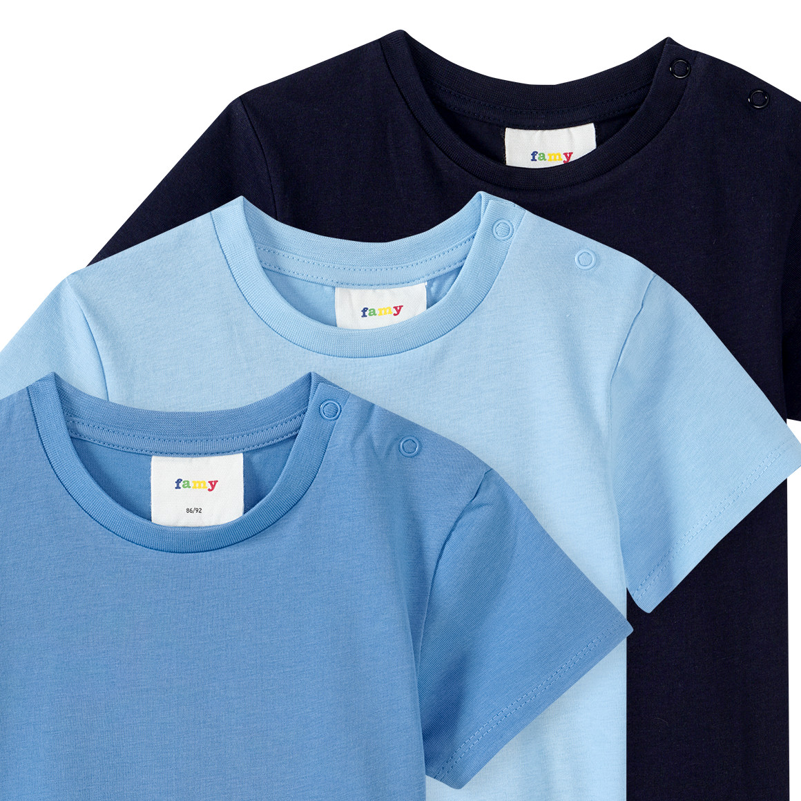 3 Baby T-Shirts im Basic-Look