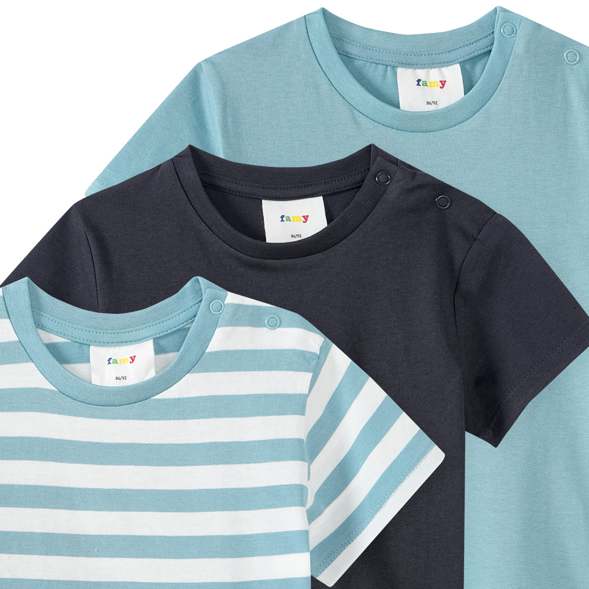 3 Baby T-Shirts im Basic-Look