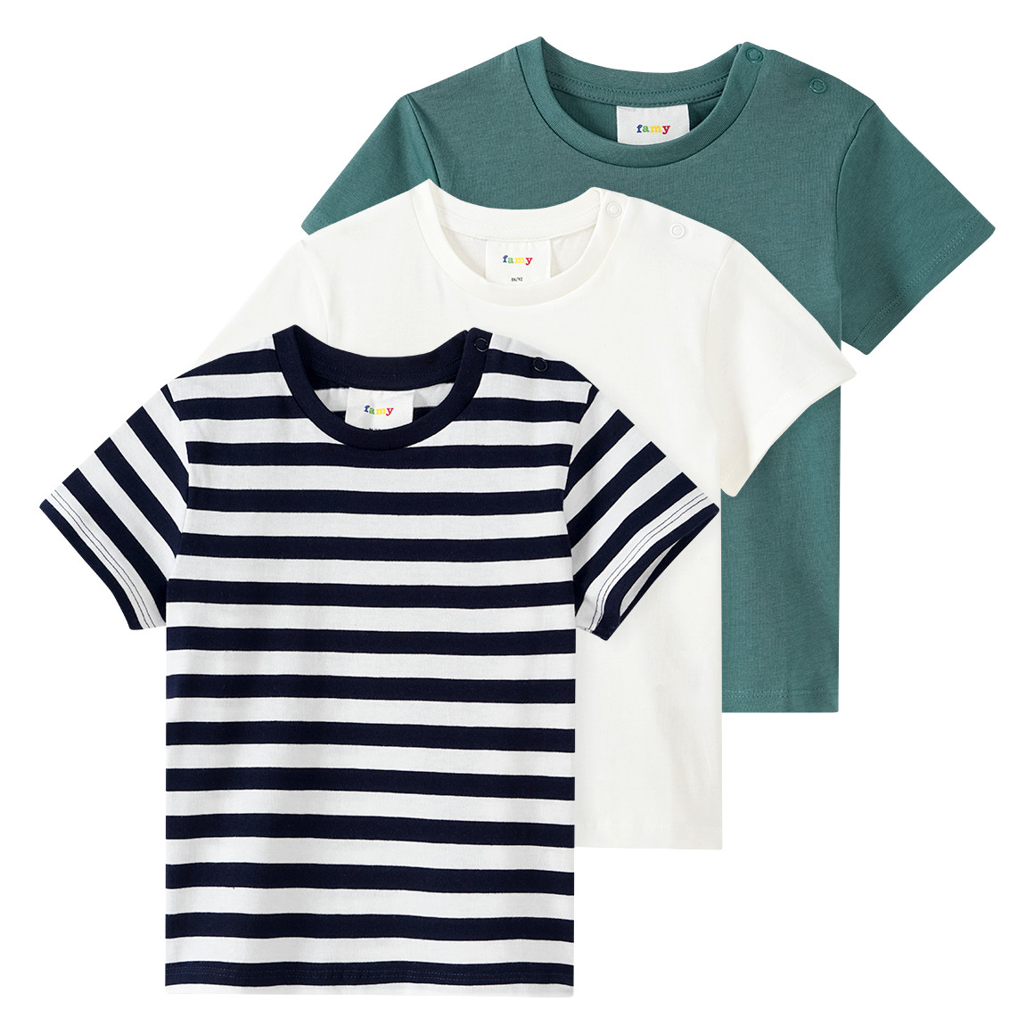 3 Baby T-Shirts im Basic-Look