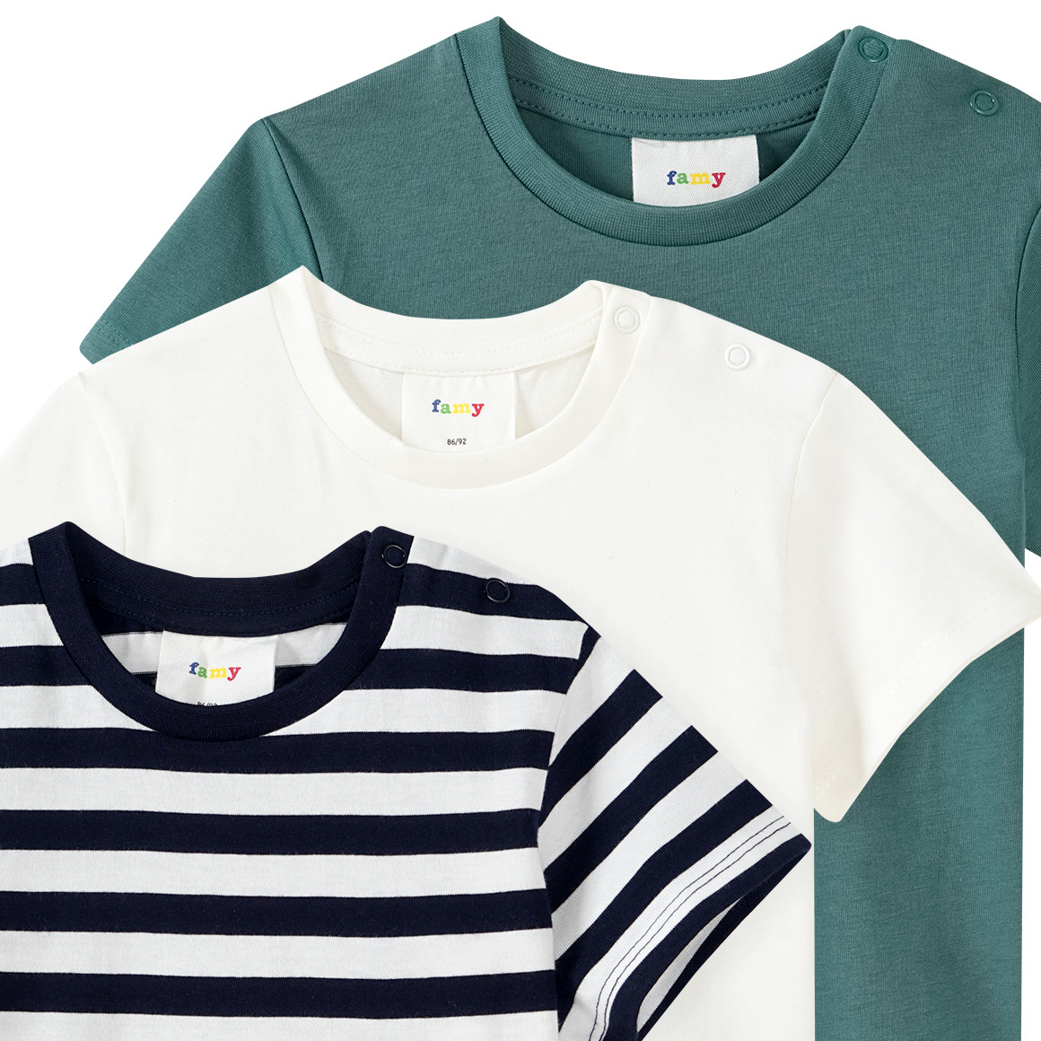 3 Baby T-Shirts im Basic-Look