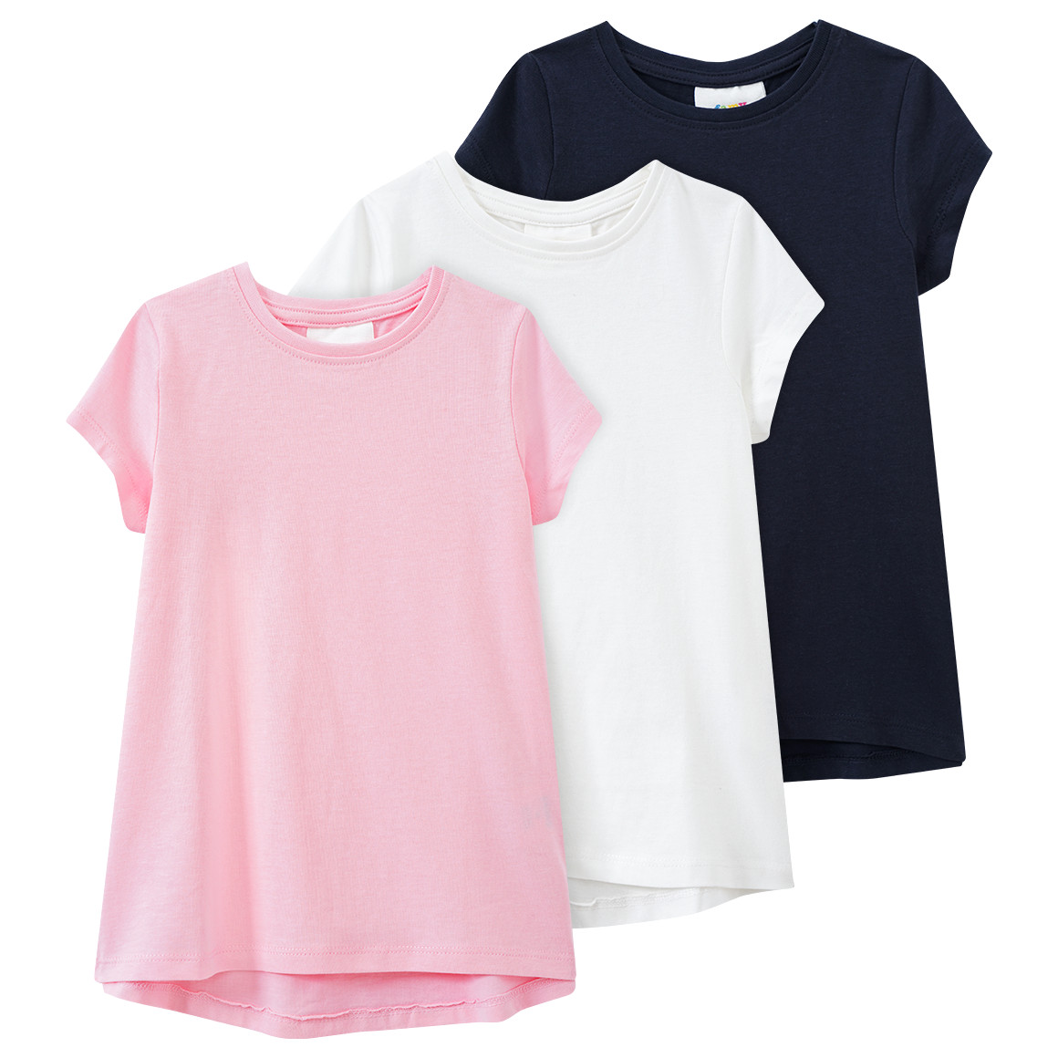 3 Mädchen T-Shirts im Basic-Look