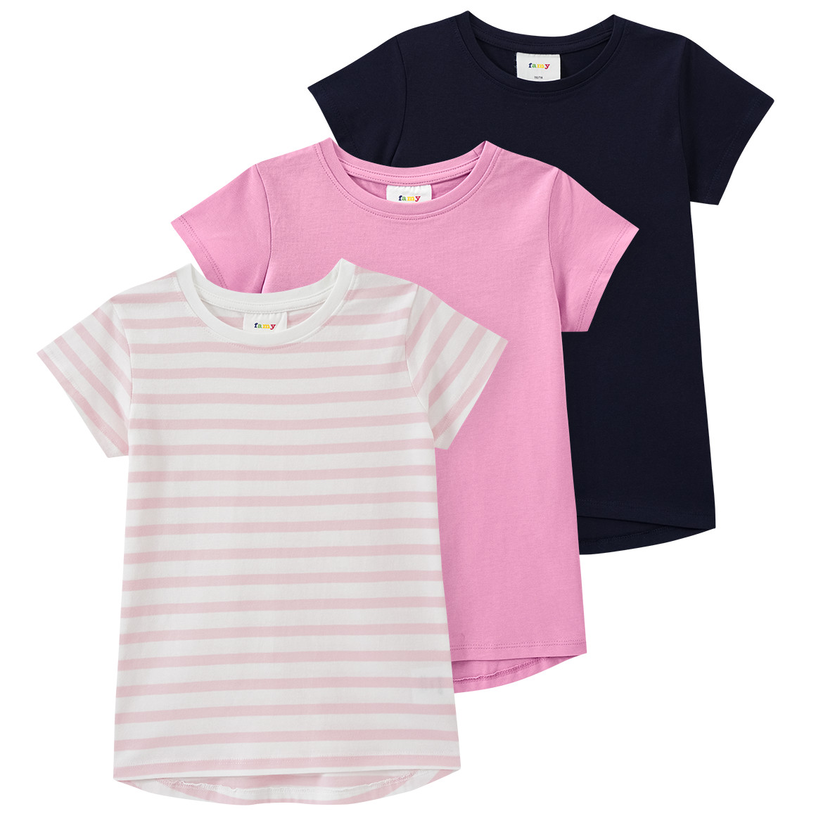 3 Mädchen T-Shirts im Basic-Look