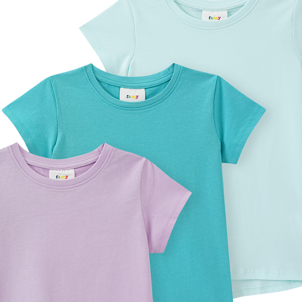3 Mädchen T-Shirts im Basic-Look