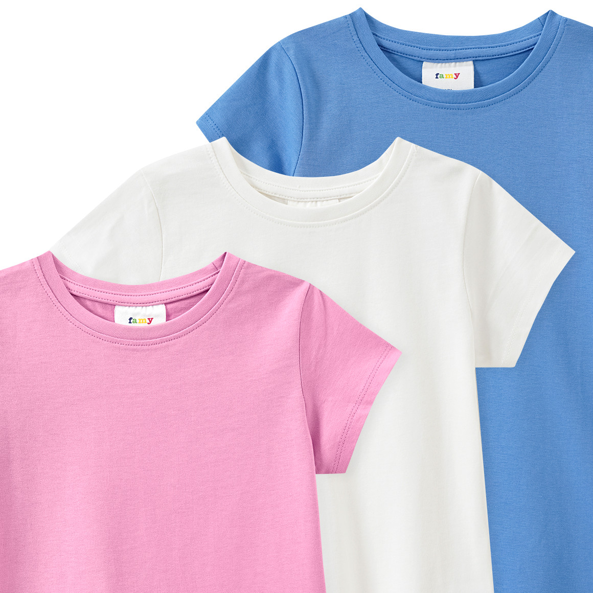 3 Mädchen T-Shirts im Basic-Look