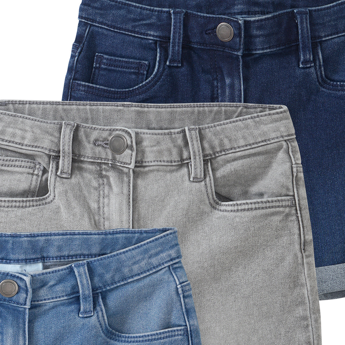 3 Mädchen Jeansshorts im Five-Pocket-Style