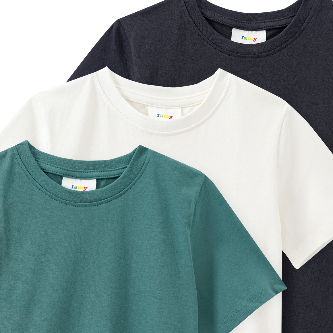 3 jongens T-shirts in basic-look