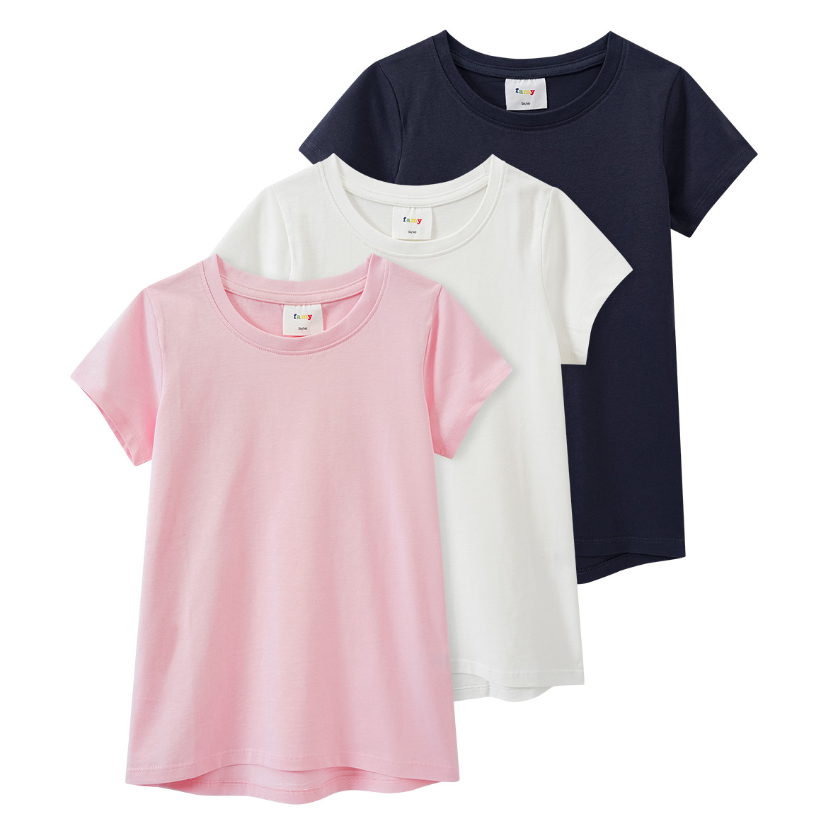 3 Mädchen T-Shirts im Basic-Look