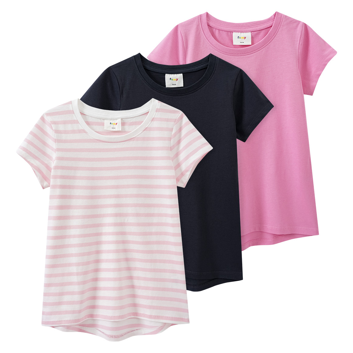 3 Mädchen T-Shirts im Basic-Look