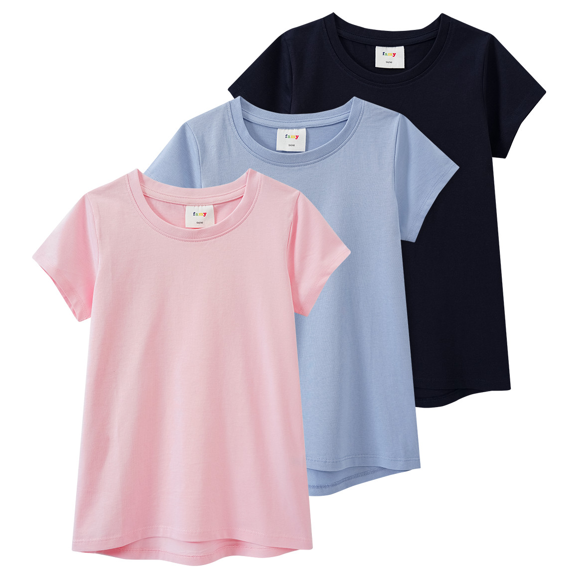 3 Mädchen T-Shirts im Basic-Look