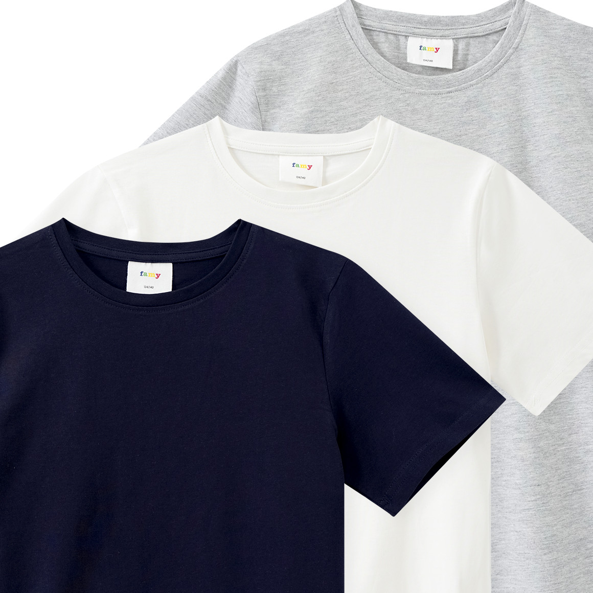 3 Jungen T-Shirts im Basic-Look