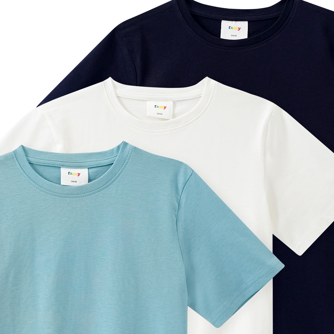 3 Jungen T-Shirts im Basic-Look