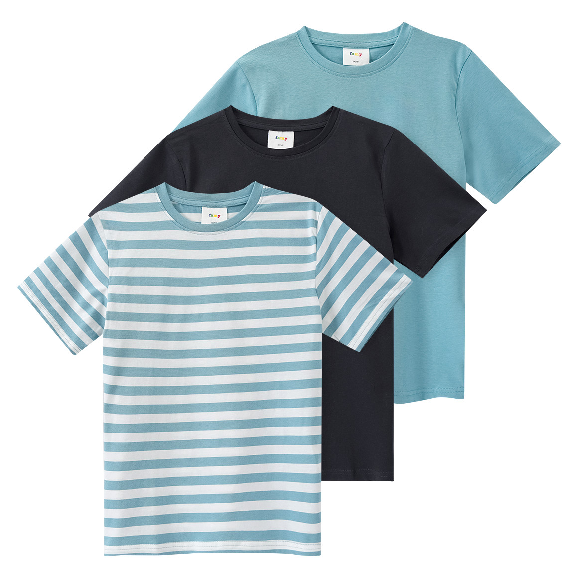3 Jungen T-Shirts im Basic-Look