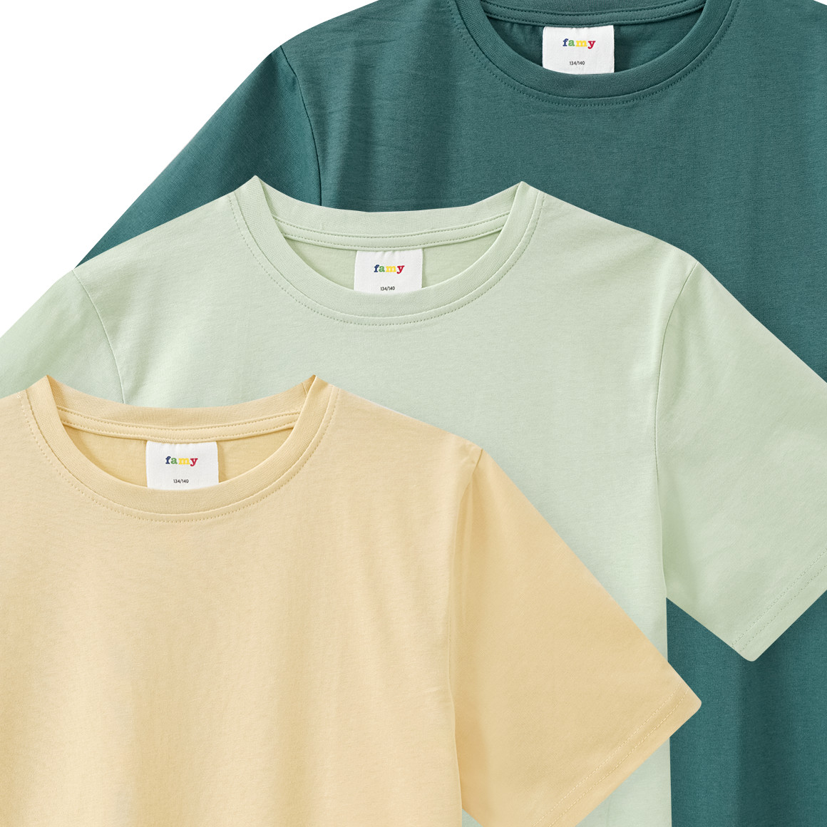 3 Jungen T-Shirts im Basic-Look
