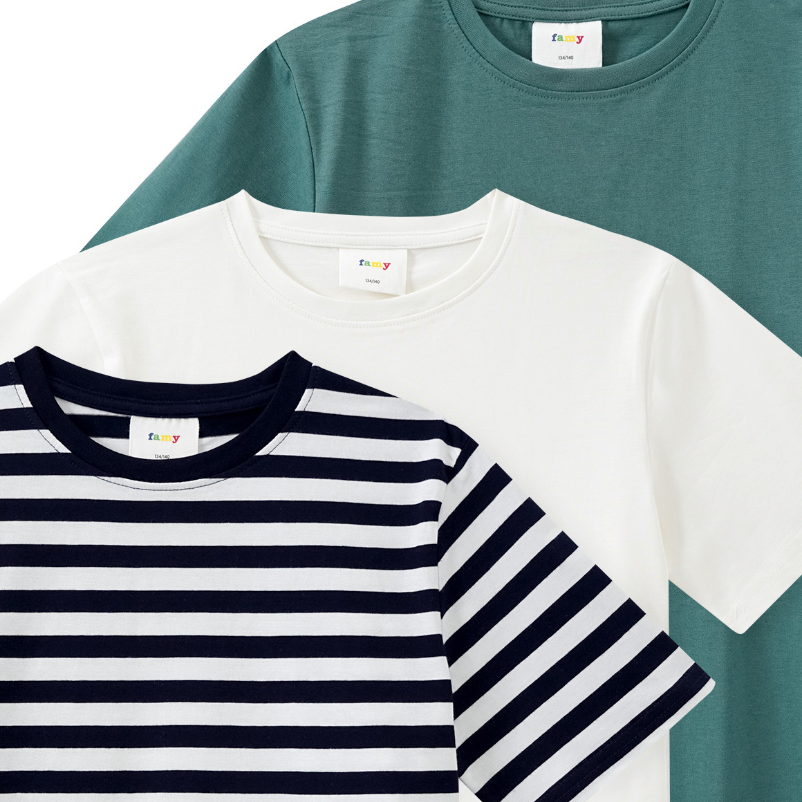 3 Jungen T-Shirts im Basic-Look